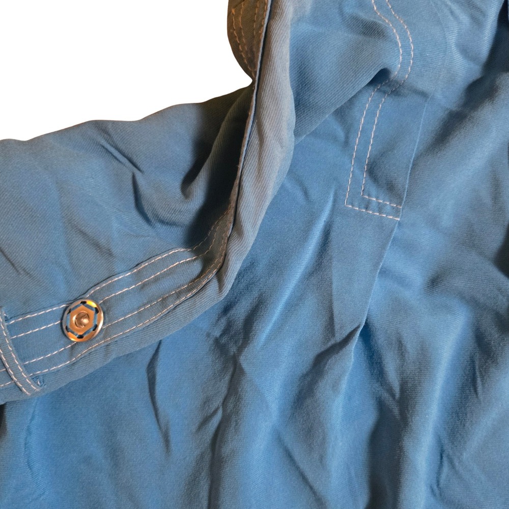 SoCa St. John Womens Blue Utility Jacket Funnel Neck Drawstring Hem Large - Picture 12 of 13